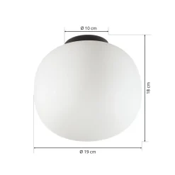 Plafondlamp Bombo van matglas Ø 19 cm
