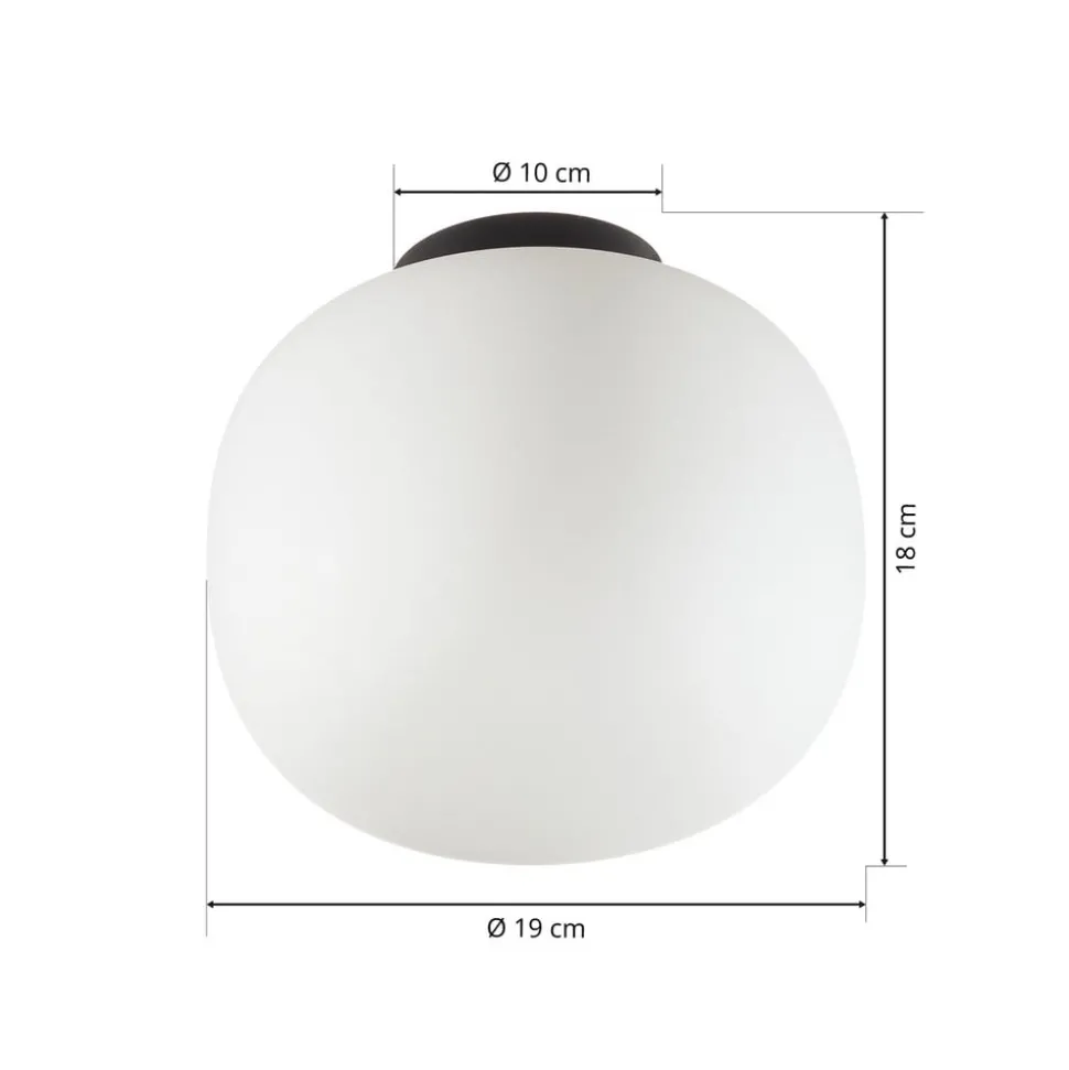 Plafondlamp Bombo van matglas Ø 19 cm