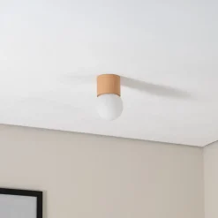 Plafondlamp Boomo, Ø 12 cm, hout