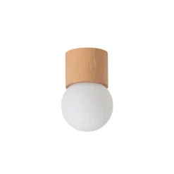 Plafondlamp Boomo, Ø 12 cm, hout