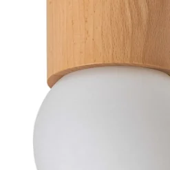 Plafondlamp Boomo, Ø 12 cm, hout