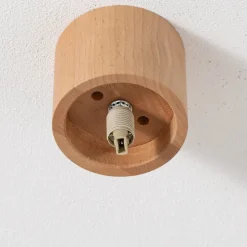Plafondlamp Boomo, Ø 12 cm, hout