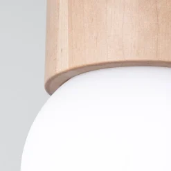 Plafondlamp Boomo, Ø 12 cm, hout