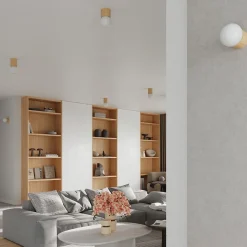 Plafondlamp Boomo, Ø 12 cm, hout