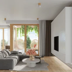 Plafondlamp Boomo, Ø 12 cm, hout