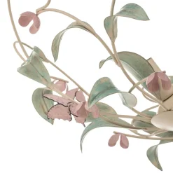 Plafondlamp BUTTERFLY, crème/groen/rosé, roestvrij staal, 3-lamps