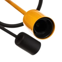 Plafondlamp Cambridge, 4-lamps, zwart-oranje