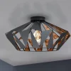 Plafondlamp Carlton, Ø 47 cm, zwart/koper