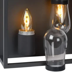 Plafondlamp Carlyn badkamer 2-lamps zwart