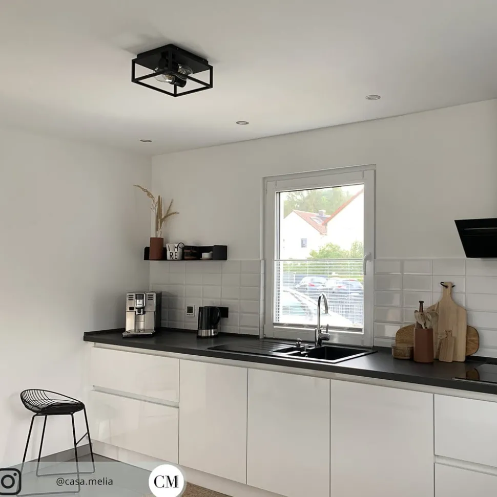 Plafondlamp Carlyn badkamer 2-lamps zwart