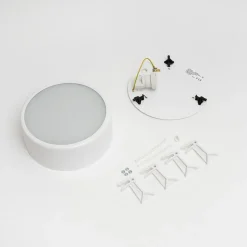 Plafondlamp Cleo, Ø 20 cm, IP20, wit, metaal, E27