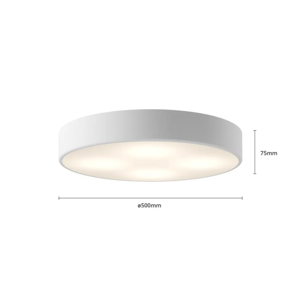 Plafondlamp Cleo, Ø 50 cm, IP20, wit, metaal, E27