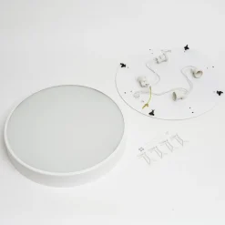 Plafondlamp Cleo, Ø 50 cm, IP20, wit, metaal, E27