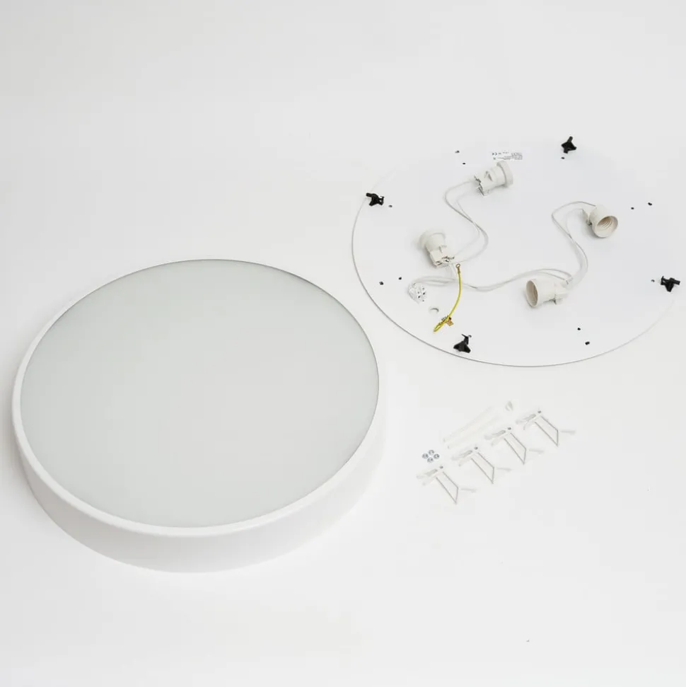 Plafondlamp Cleo, Ø 50 cm, IP20, wit, metaal, E27