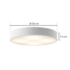 Plafondlamp Cleo, Ø 50 cm, IP20, wit, metaal, E27