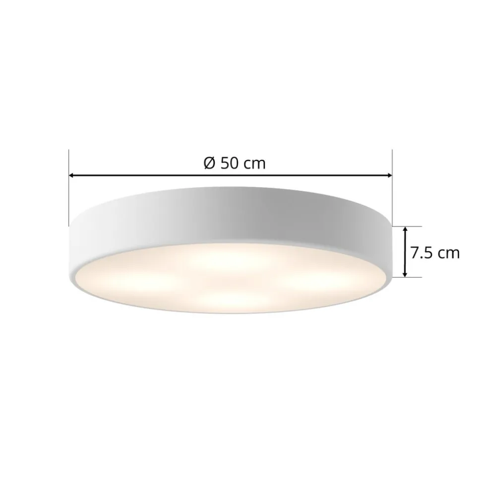 Plafondlamp Cleo, Ø 50 cm, IP20, wit, metaal, E27