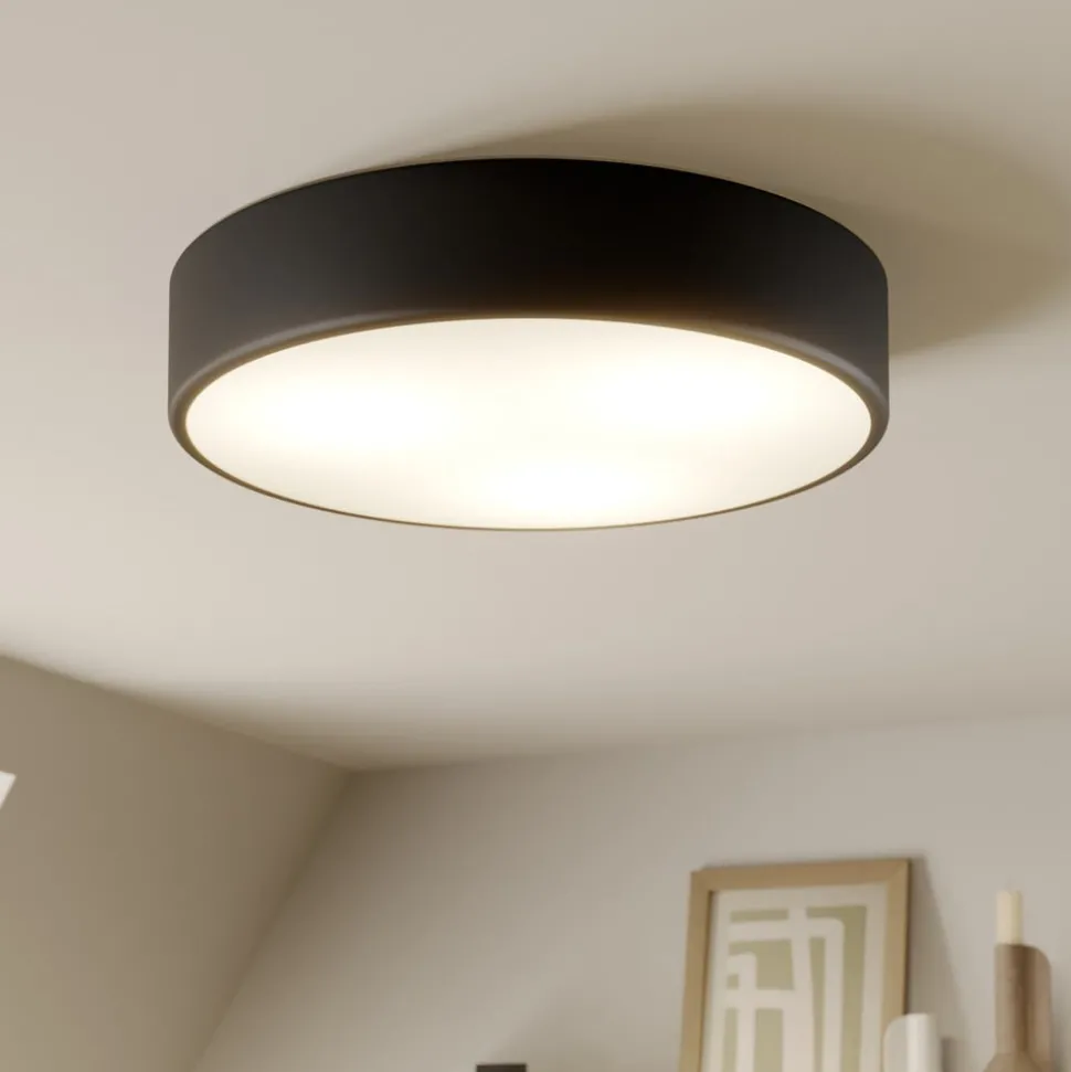 Plafondlamp Cleo, Ø 40 cm, IP20, zwart, metaal, E27