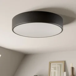 Plafondlamp Cleo, Ø 40 cm, IP20, zwart, metaal, E27