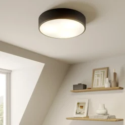 Plafondlamp Cleo, Ø 40 cm, IP20, zwart, metaal, E27