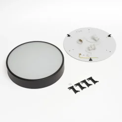 Plafondlamp Cleo, Ø 40 cm, IP20, zwart, metaal, E27