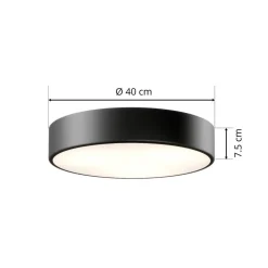 Plafondlamp Cleo, Ø 40 cm, IP20, zwart, metaal, E27