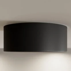 Plafondlamp Cleo, Ø 20 cm, IP20, zwart, metaal, E27