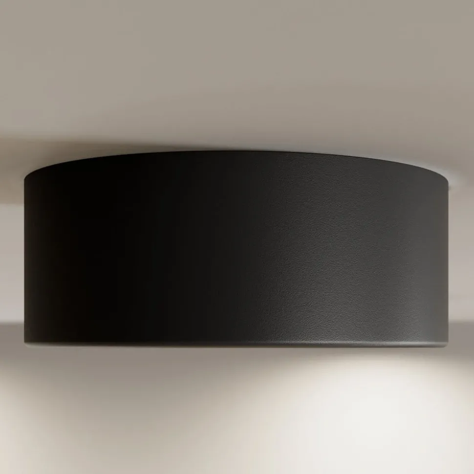 Plafondlamp Cleo, Ø 20 cm, IP20, zwart, metaal, E27