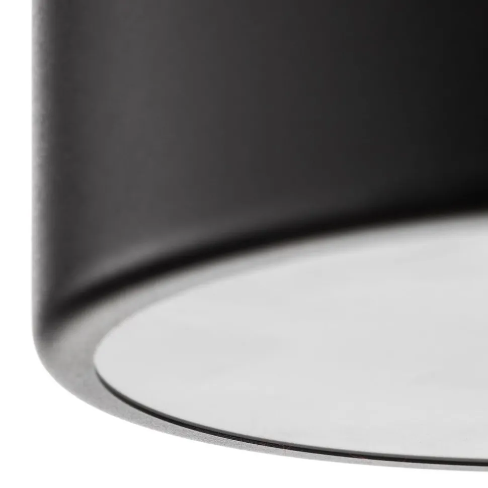 Plafondlamp Cleo, Ø 20 cm, IP20, zwart, metaal, E27