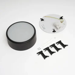 Plafondlamp Cleo, Ø 20 cm, IP20, zwart, metaal, E27