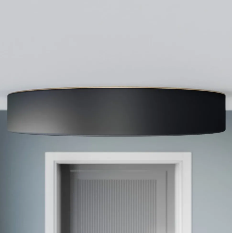 Plafondlamp Cleo, Ø 50 cm, IP20, zwart, metaal, E27