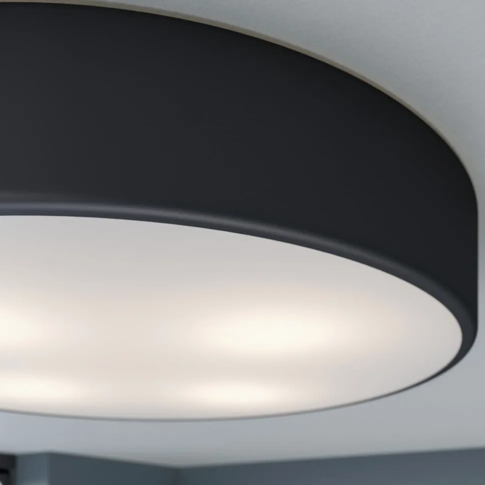 Plafondlamp Cleo, Ø 50 cm, IP20, zwart, metaal, E27