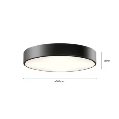 Plafondlamp Cleo, Ø 50 cm, IP20, zwart, metaal, E27