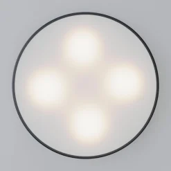 Plafondlamp Cleo, Ø 50 cm, IP20, zwart, metaal, E27