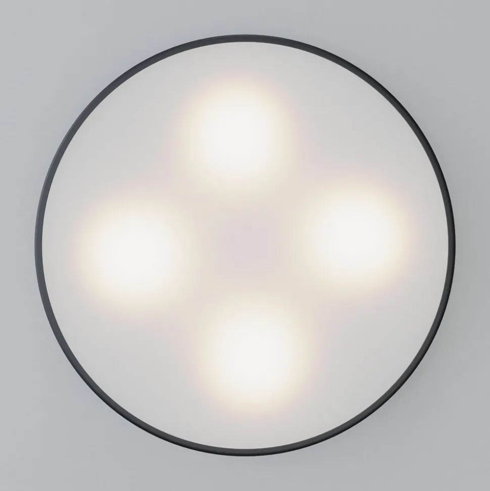 Plafondlamp Cleo, Ø 50 cm, IP20, zwart, metaal, E27