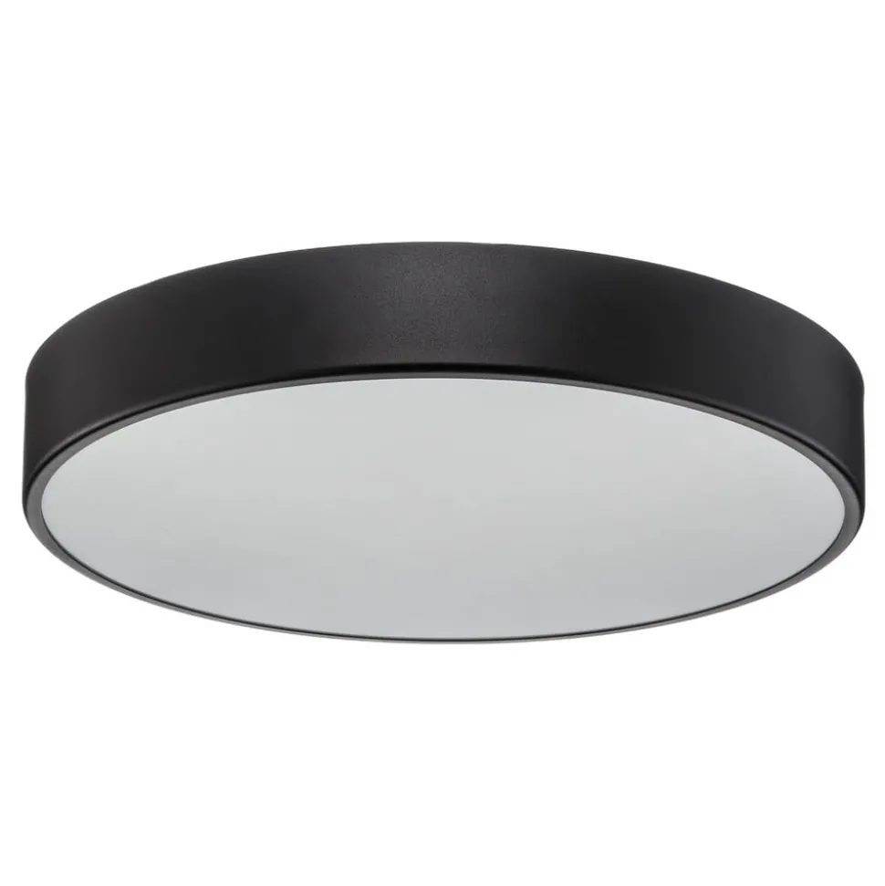 Plafondlamp Cleo, Ø 50 cm, IP20, zwart, metaal, E27