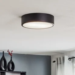 Plafondlamp Cleo, Ø 30 cm, IP20, zwart, metaal, E27