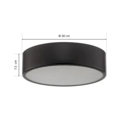 Plafondlamp Cleo, Ø 30 cm, IP20, zwart, metaal, E27
