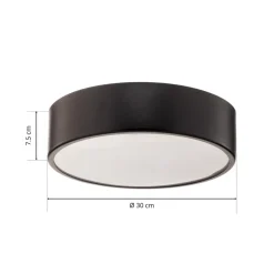 Plafondlamp Cleo 300, IP54, Ø 30 cm zwart