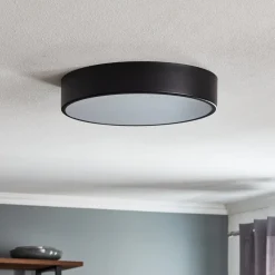 Plafondlamp Cleo 400, IP54, Ø 40 cm zwart