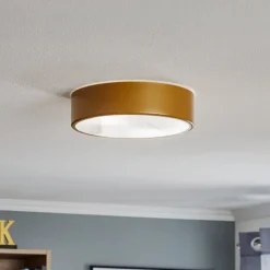 Plafondlamp Cleo 300, IP54, Ø 30 cm goud