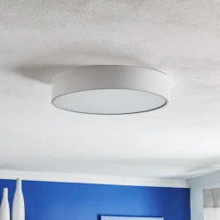 Plafondlamp Cleo 400, wit, sensor, IP20, Ø 40 cm, metaal