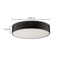Plafondlamp Cleo 400, zwart, sensor, IP20, Ø 40 cm, metaal