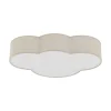 Plafondlamp Cloud, beige, 63 cm lang, textiel, wolk, E27