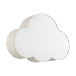 Plafondlamp Cloud, beige, 63 cm lang, textiel, wolk, E27