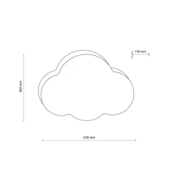 Plafondlamp Cloud, beige, 63 cm lang, textiel, wolk, E27