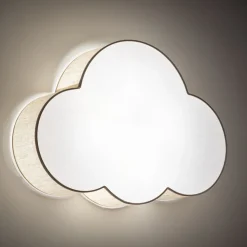 Plafondlamp Cloud, beige, 63 cm lang, textiel, wolk, E27