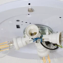 Plafondlamp Cloud, blauw, 63 cm lang, textiel, wolk, E27