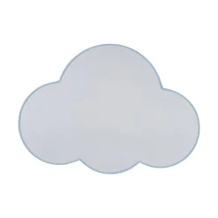 Plafondlamp Cloud, blauw, 63 cm lang, textiel, wolk, E27