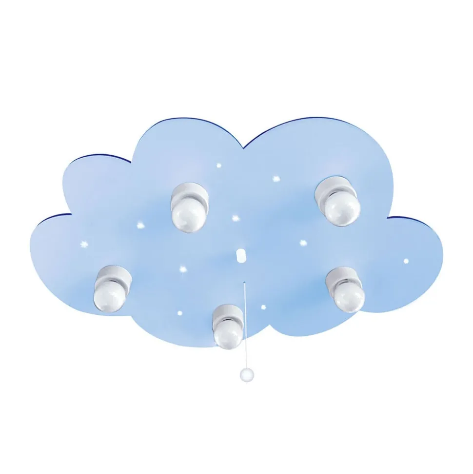 Plafondlamp cloud, 5-lamps, lichtblauw