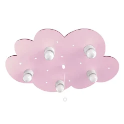 Plafondlamp cloud, 5-lamps, roze
